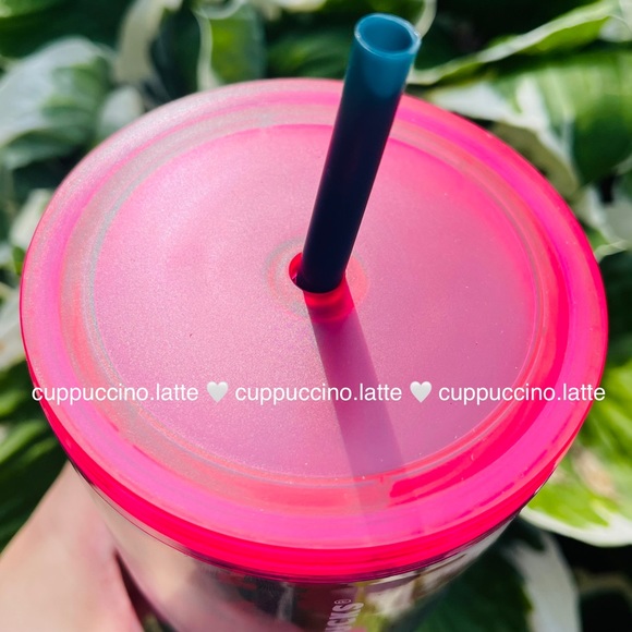 🩷NWT🌺Starbucks Fall 2023 Pink ‘Ocean & Forest’ Floral Tumbler - Picture 5 of 7